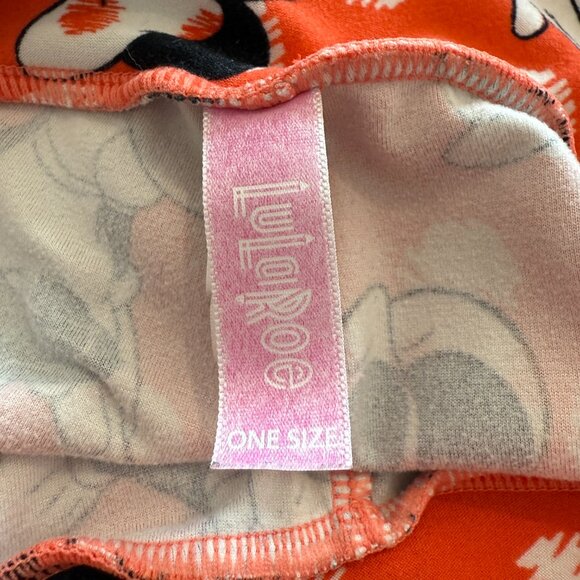 LuLaRoe Disney TC MINNIE MOUSE Citrus Orange POLKA DOT Leggings One Size - Picture 2 of 8